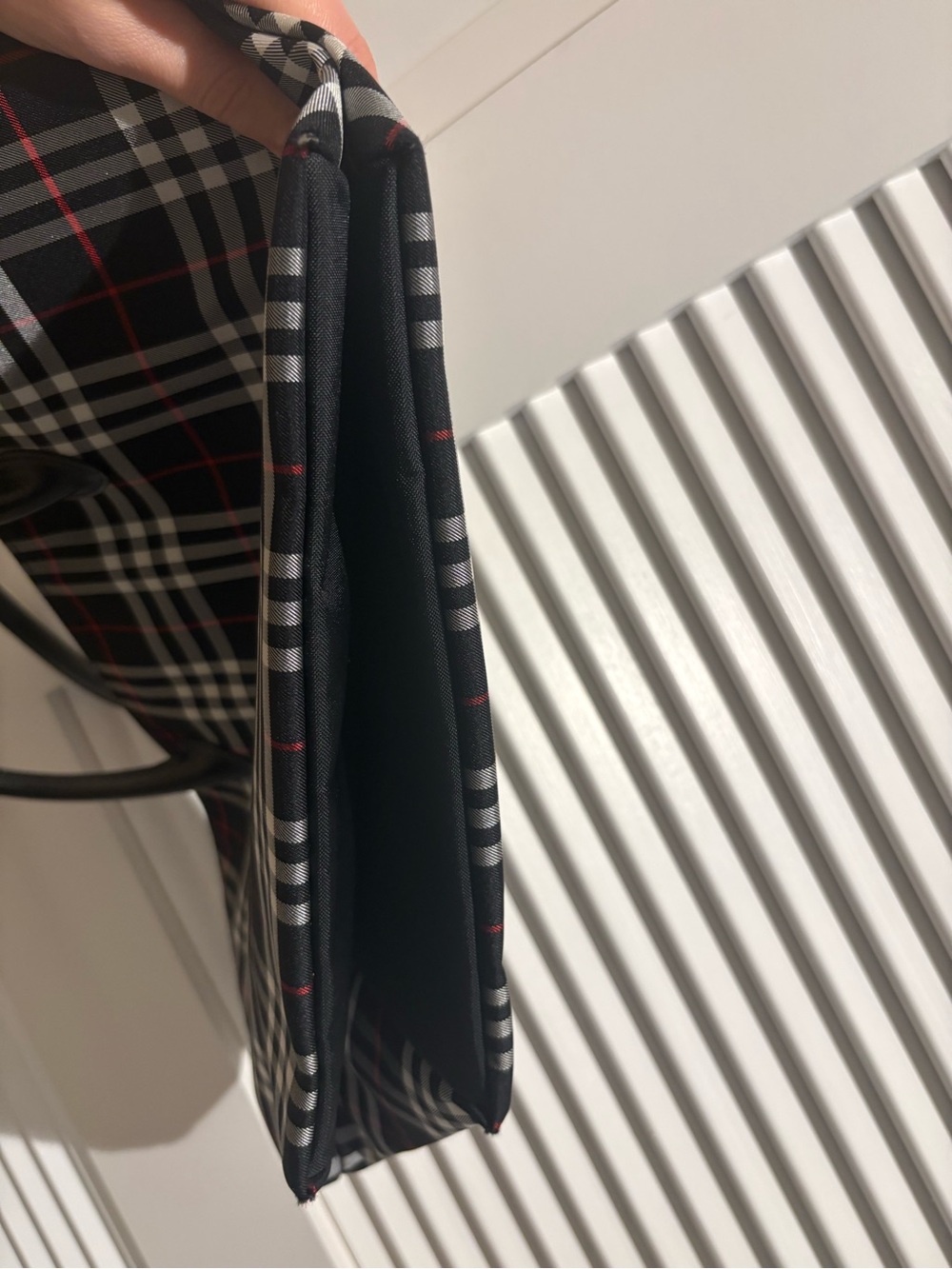 Burberry Black Plaid Tote with Red and White Check - Picture 13 of 13